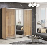 Шкаф-купе "ДСП" крашеный высокий глянец с зеркалом 2,2м